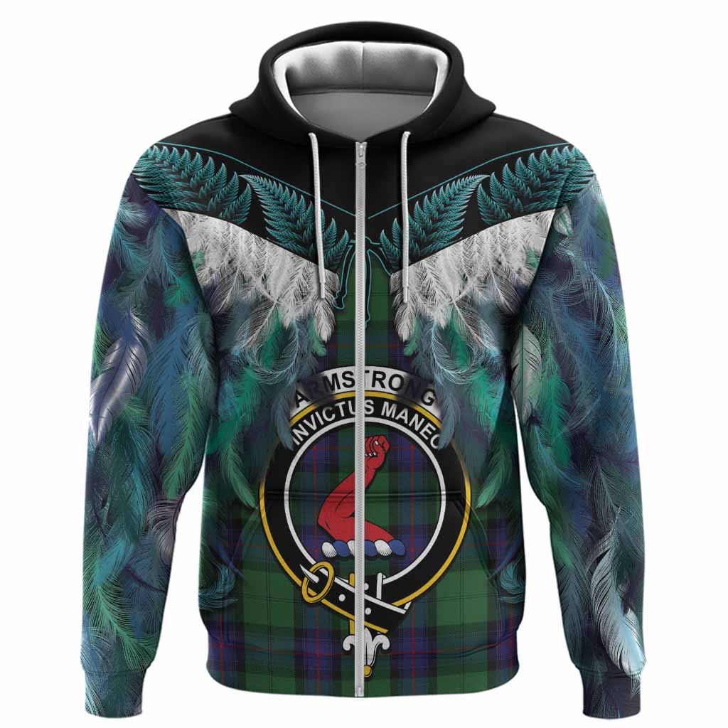 Armstrong Tartan Crest Hoodie New Zealand Maori Korowai Cloak