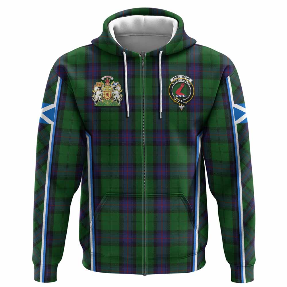 Armstrong Tartan Crest Hoodie Scotland Coat of Arm Flag Style - Tartan Vibes Clothing