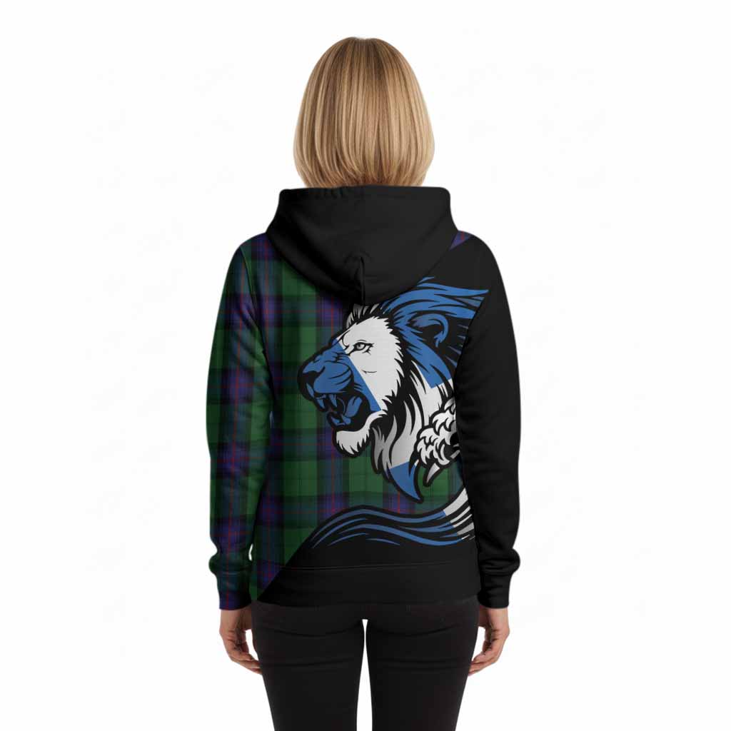 Armstrong Tartan Crest Hoodie Scottish Golden Lions Wave Flow