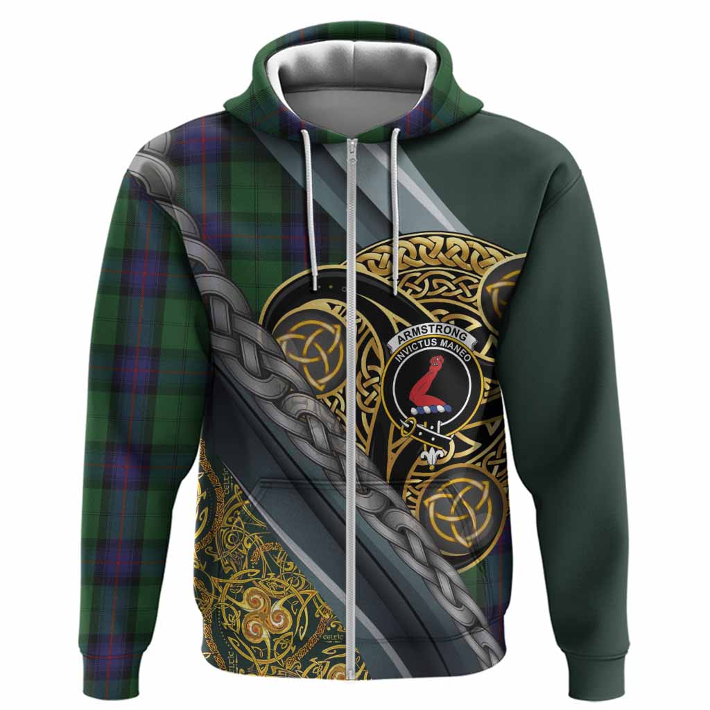 Armstrong Tartan Crest Hoodie Scottish Triskele Celtic