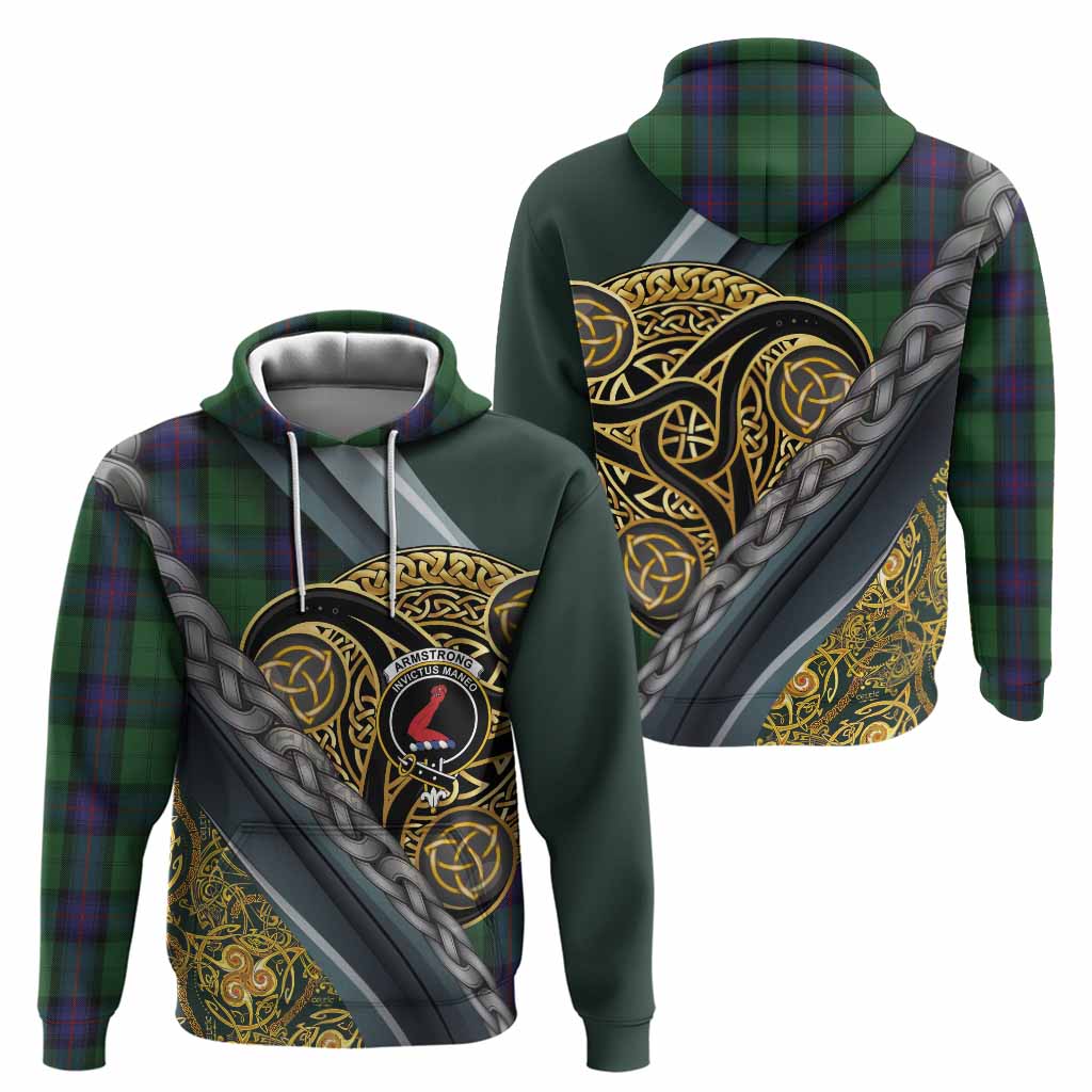 Armstrong Tartan Crest Hoodie Scottish Triskele Celtic