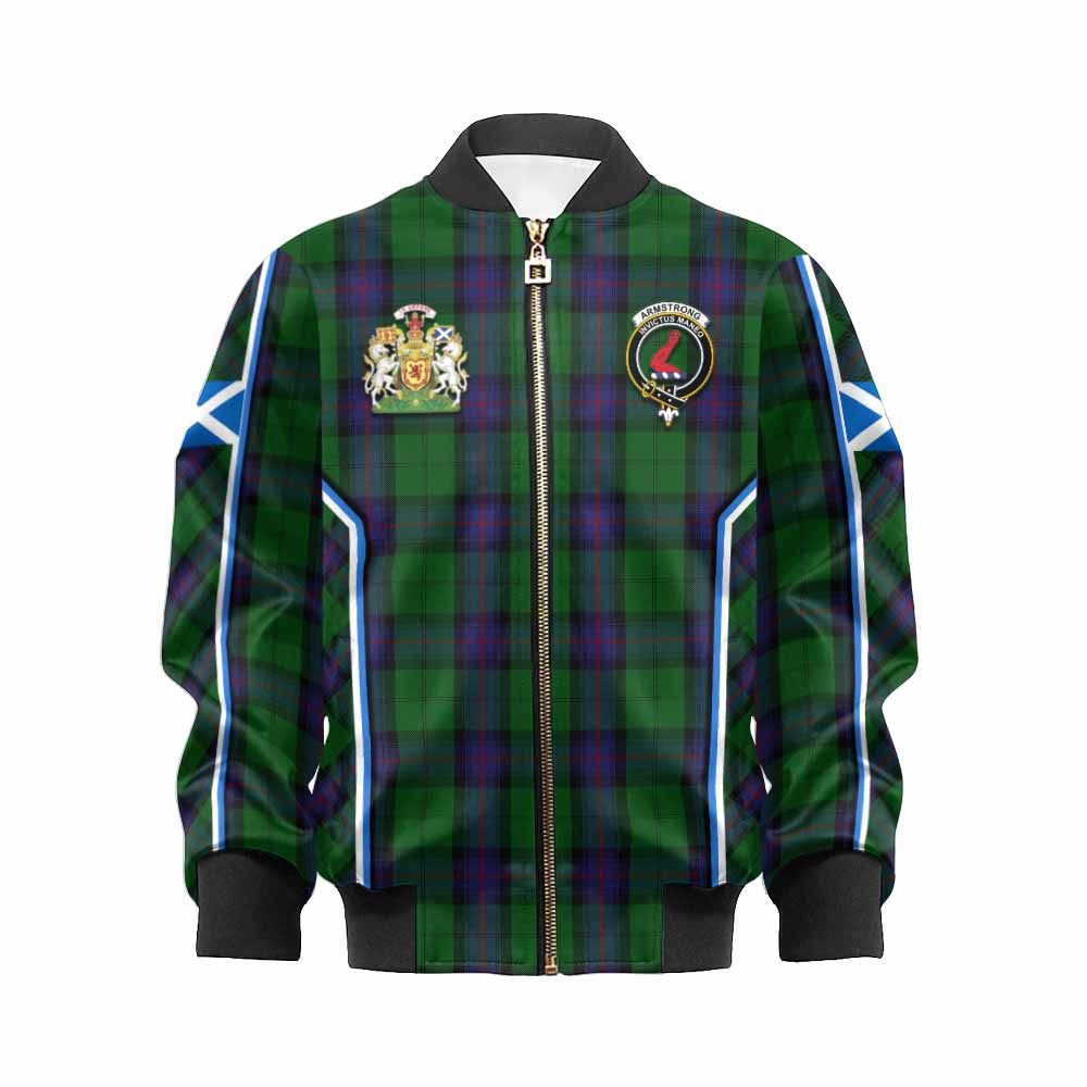 Armstrong Tartan Crest Kid Bomber Jacket Scotland Coat of Arm Flag Style - Tartan Vibes Clothing