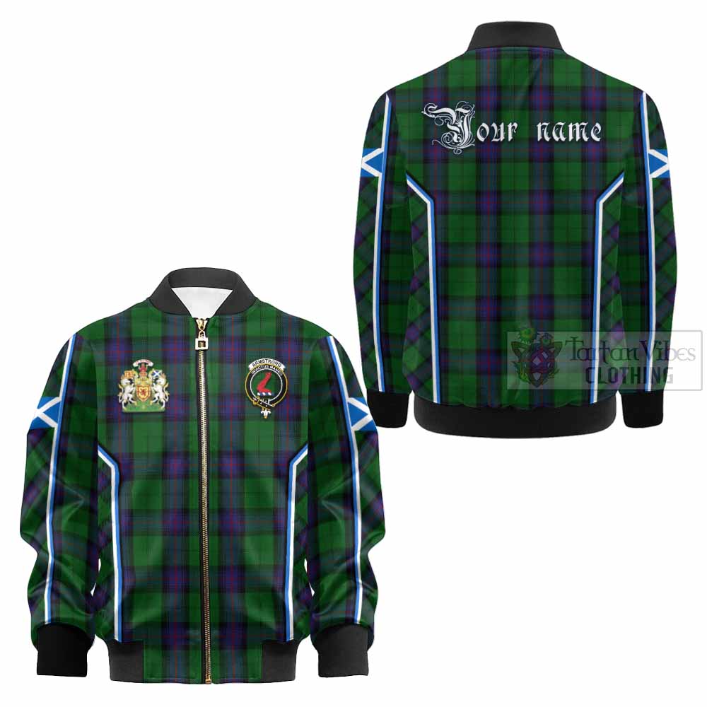 Armstrong Tartan Crest Kid Bomber Jacket Scotland Coat of Arm Flag Style - Tartan Vibes Clothing