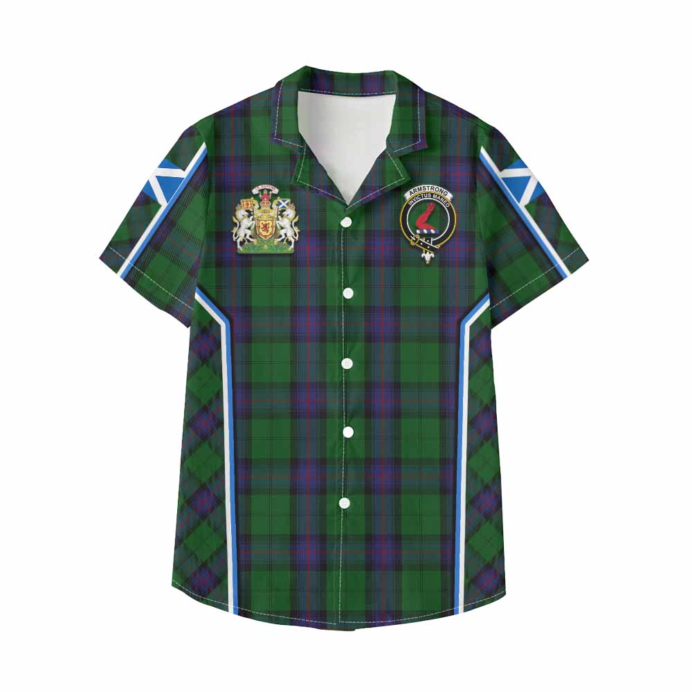 Armstrong Tartan Crest Kid Hawaiian Shirt Scotland Coat of Arm Flag Style - Tartan Vibes Clothing