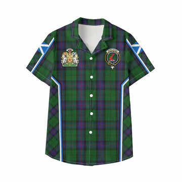 Armstrong Tartan Crest Kid Hawaiian Shirt Scotland Coat of Arm Flag Style