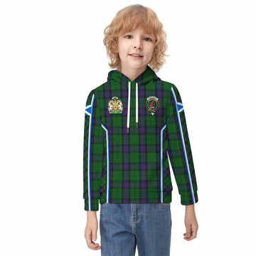 Armstrong Tartan Crest Kid Hoodie Scotland Coat of Arm Flag Style
