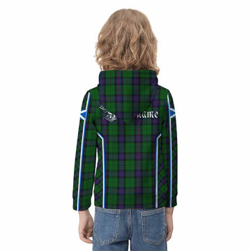 Armstrong Tartan Crest Kid Hoodie Scotland Coat of Arm Flag Style