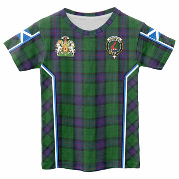 Armstrong Tartan Crest Kid T-shirt Scotland Coat of Arm Flag Style