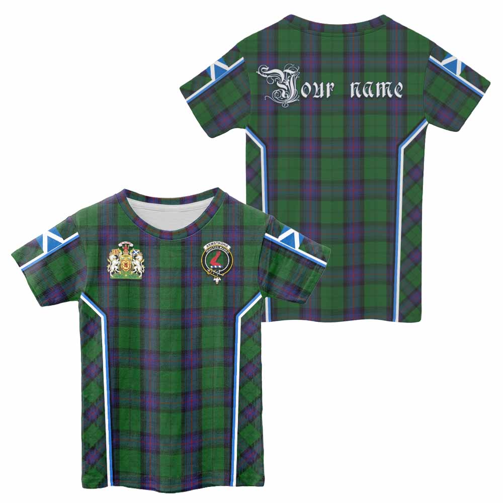 Armstrong Tartan Crest Kid T-shirt Scotland Coat of Arm Flag Style - Tartan Vibes Clothing