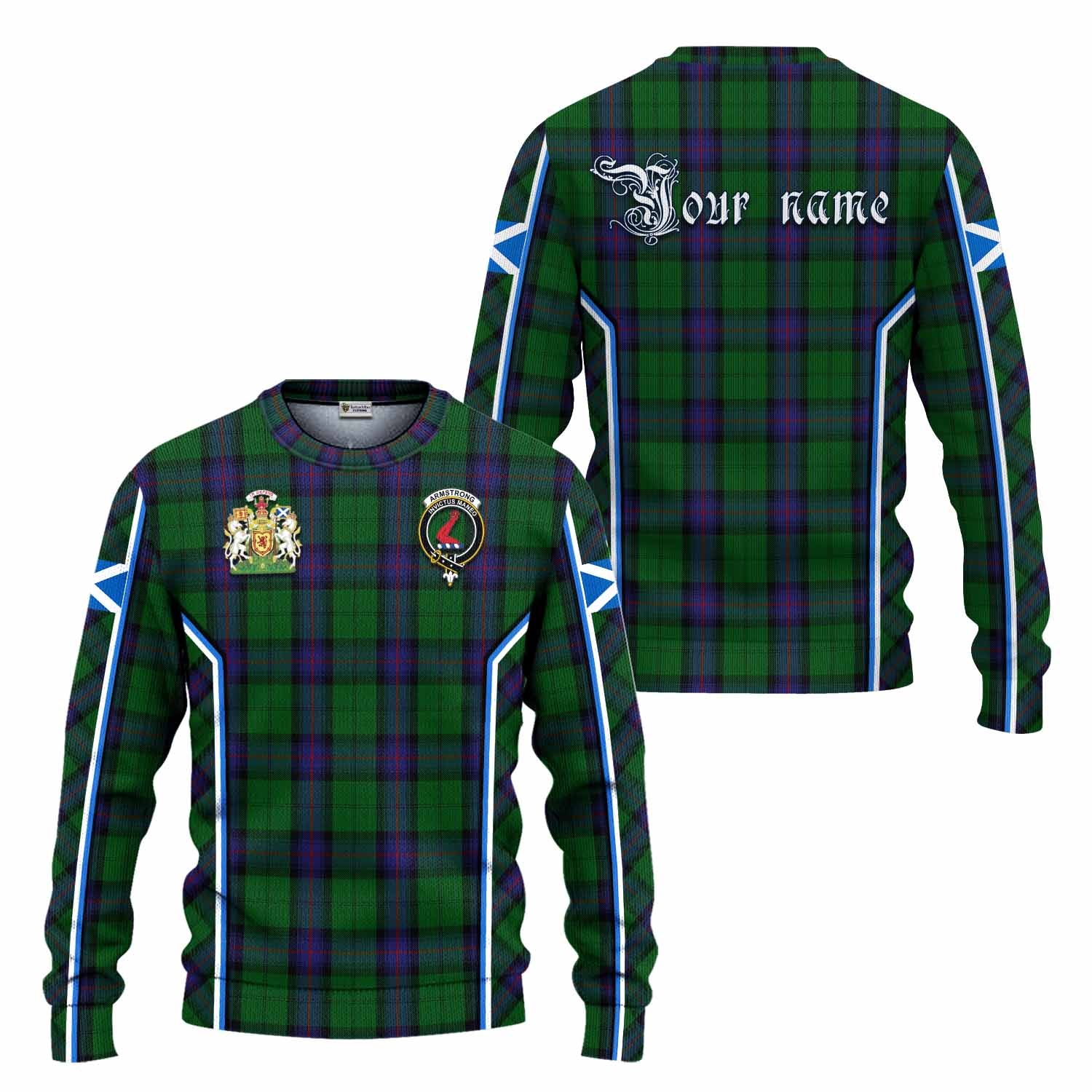Armstrong Tartan Crest Knitted Sweater Scotland Coat of Arm Flag Style - Tartan Vibes Clothing