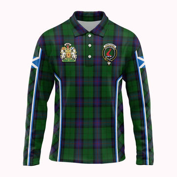 Armstrong Tartan Crest Long Sleeve Polo Shirt Scotland Coat of Arm Flag Style - Tartan Vibes Clothing
