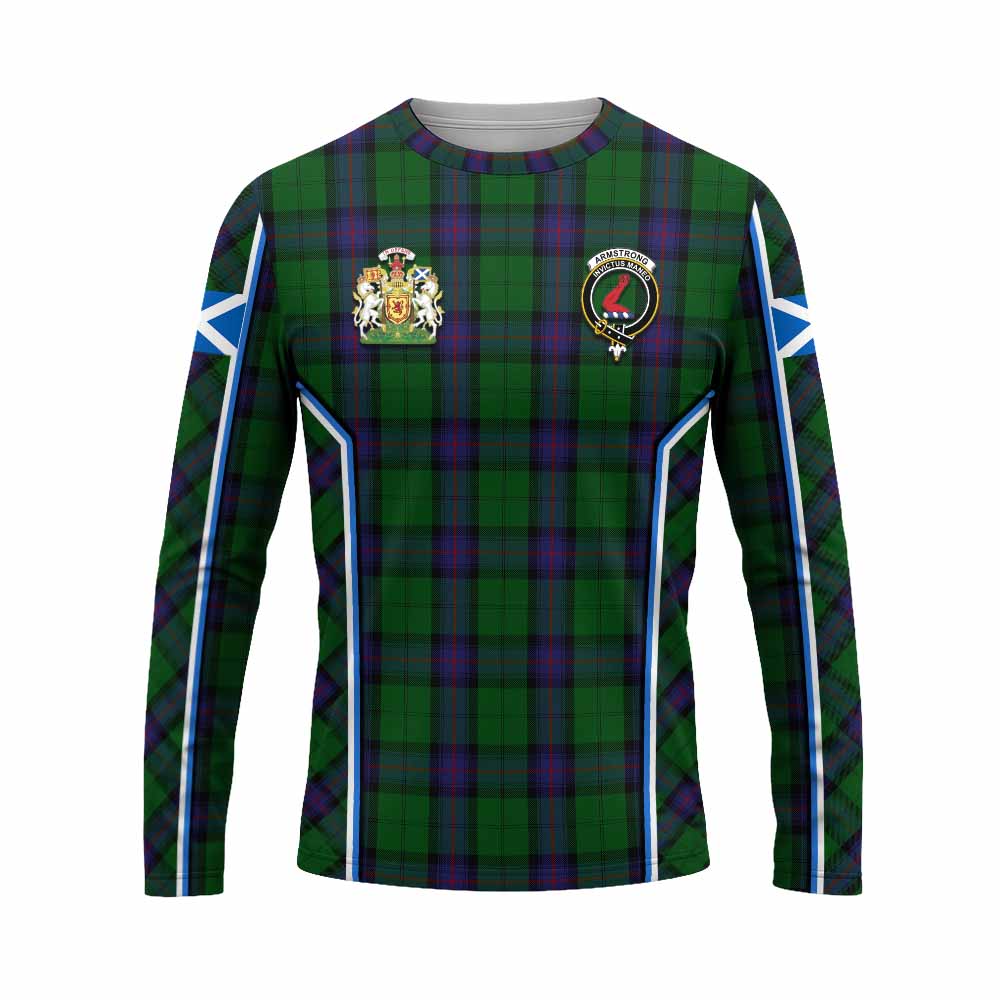 Armstrong Tartan Crest Long Sleeve T-Shirt Scotland Coat of Arm Flag Style - Tartan Vibes Clothing