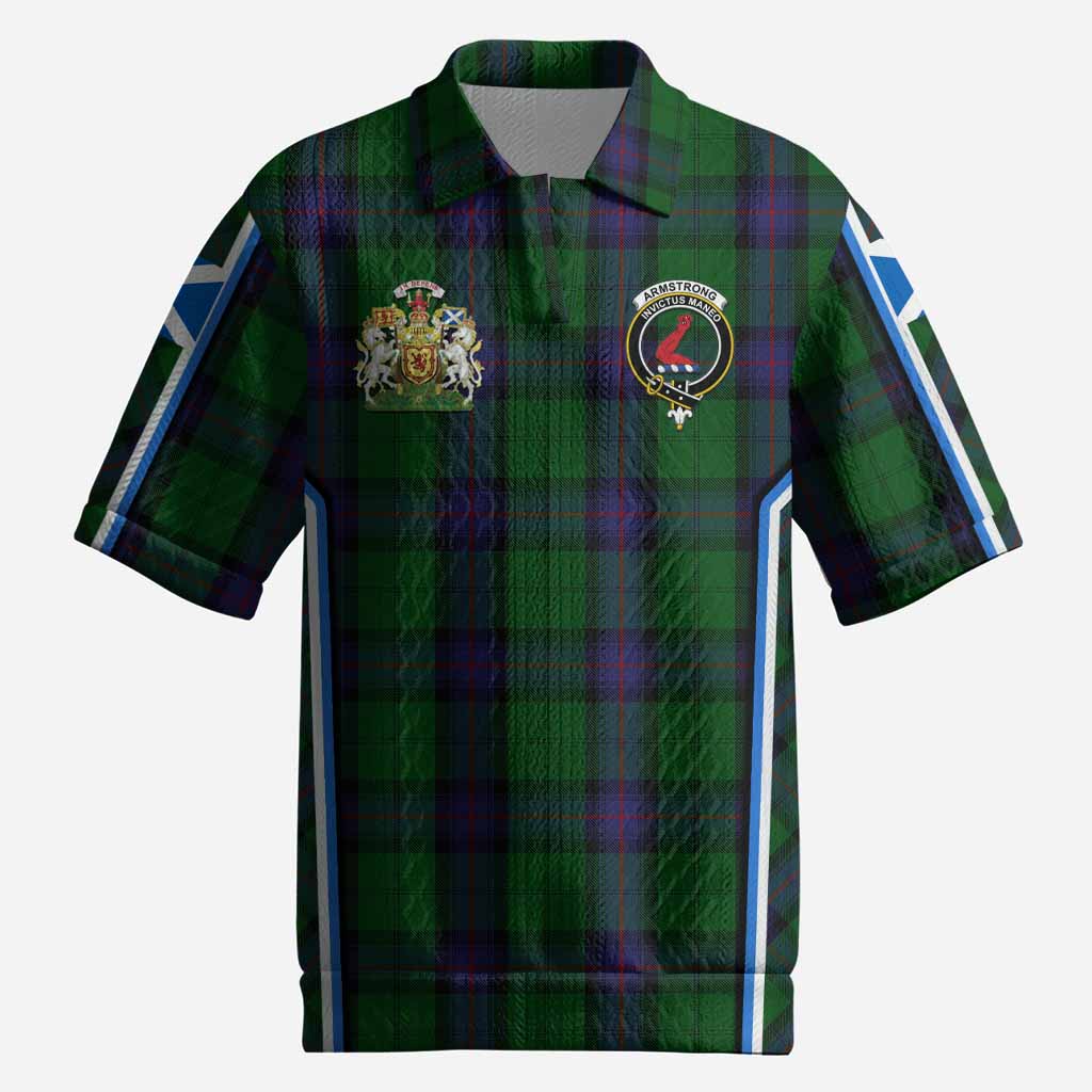 Armstrong Tartan Crest Men’s Polo Sweater Top Scotland Coat of Arm Flag Style