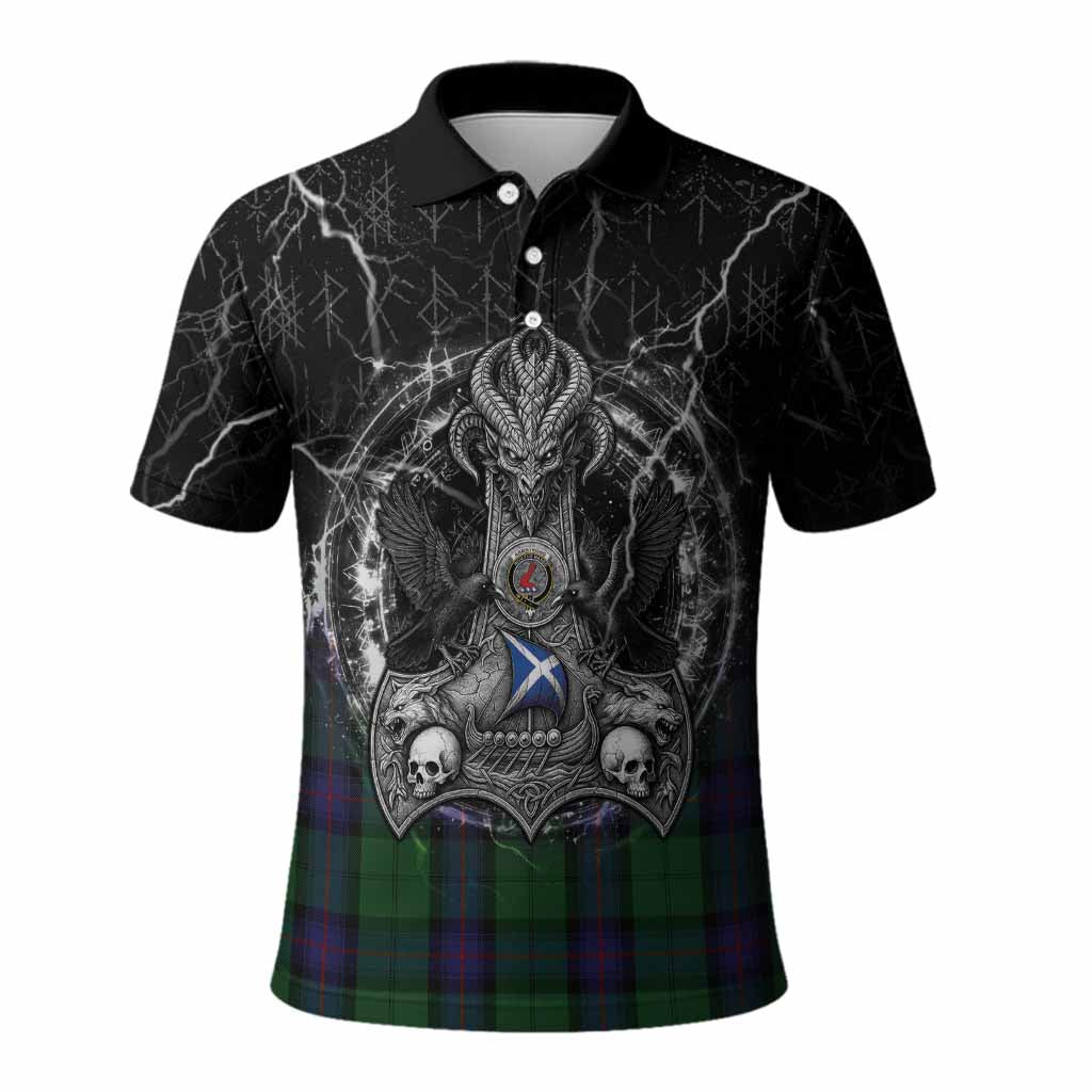 Armstrong Tartan Crest Polo Shirt Celtic Odin's Raven Legacy