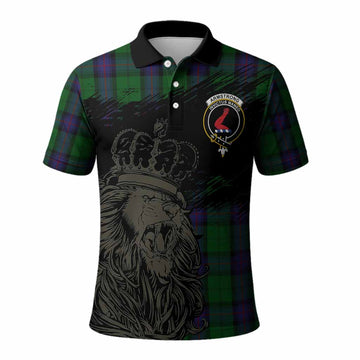 Armstrong Tartan Crest Polo Shirt Crowned Lion Heritage Style
