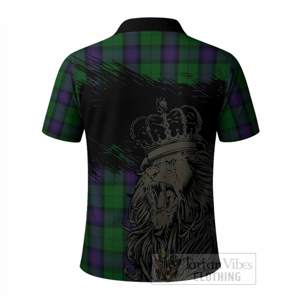 Armstrong Tartan Crest Polo Shirt Crowned Lion Heritage Style