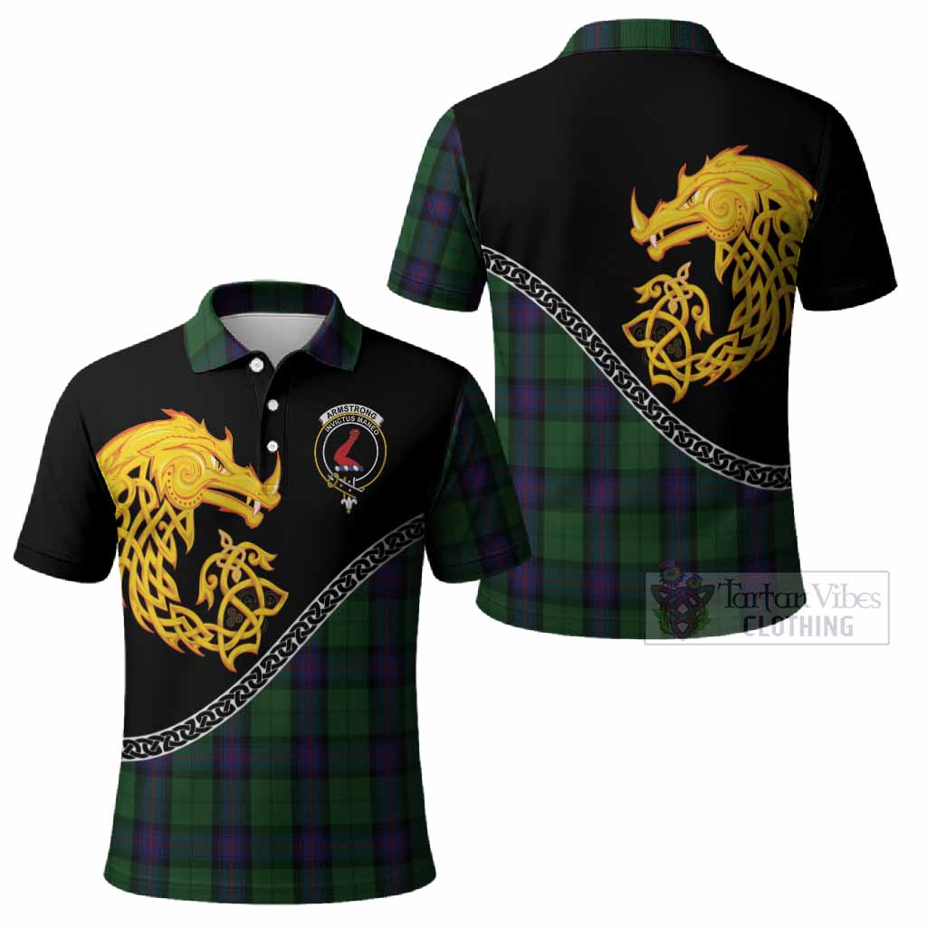 Armstrong Tartan Crest Polo Shirt Legendary Dragon Knot Half Style