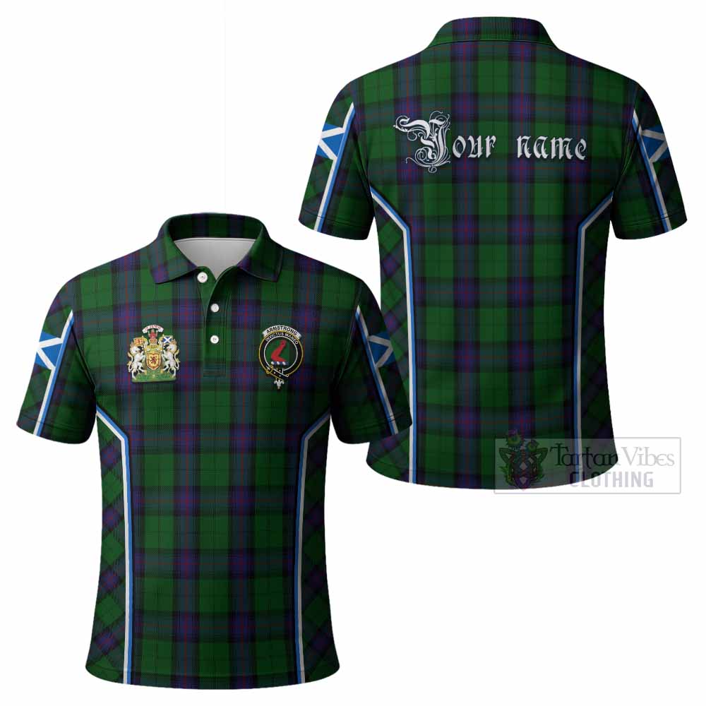 Armstrong Tartan Crest Polo Shirt Scotland Coat of Arm Flag Style - Tartan Vibes Clothing