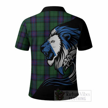 Armstrong Tartan Crest Polo Shirt Scottish Golden Lions Wave Flow