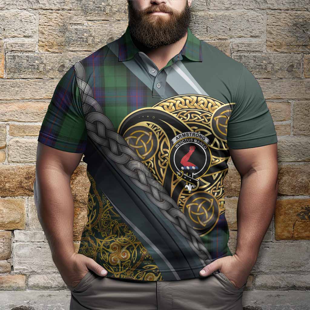 Armstrong Tartan Crest Polo Shirt Scottish Triskele Celtic