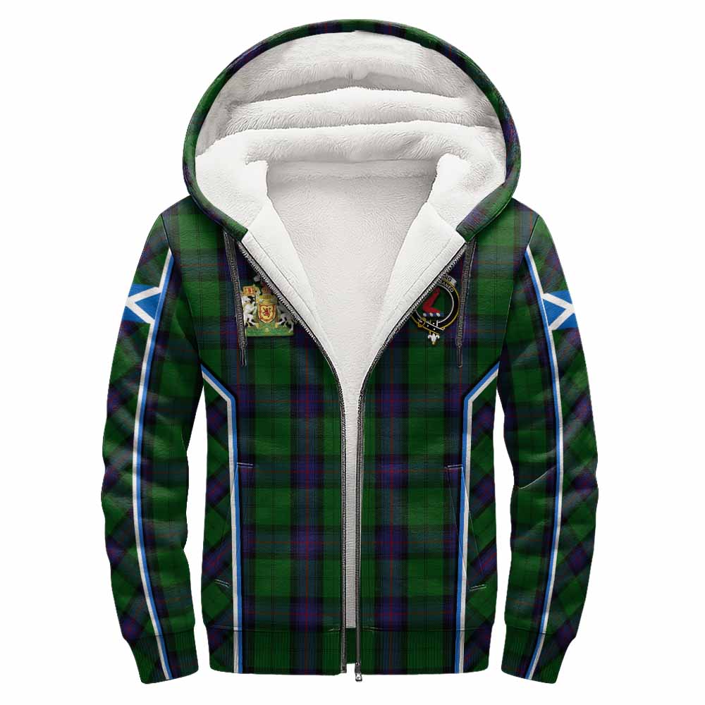 Armstrong Tartan Crest Sherpa Hoodie Scotland Coat of Arm Flag Style - Tartan Vibes Clothing
