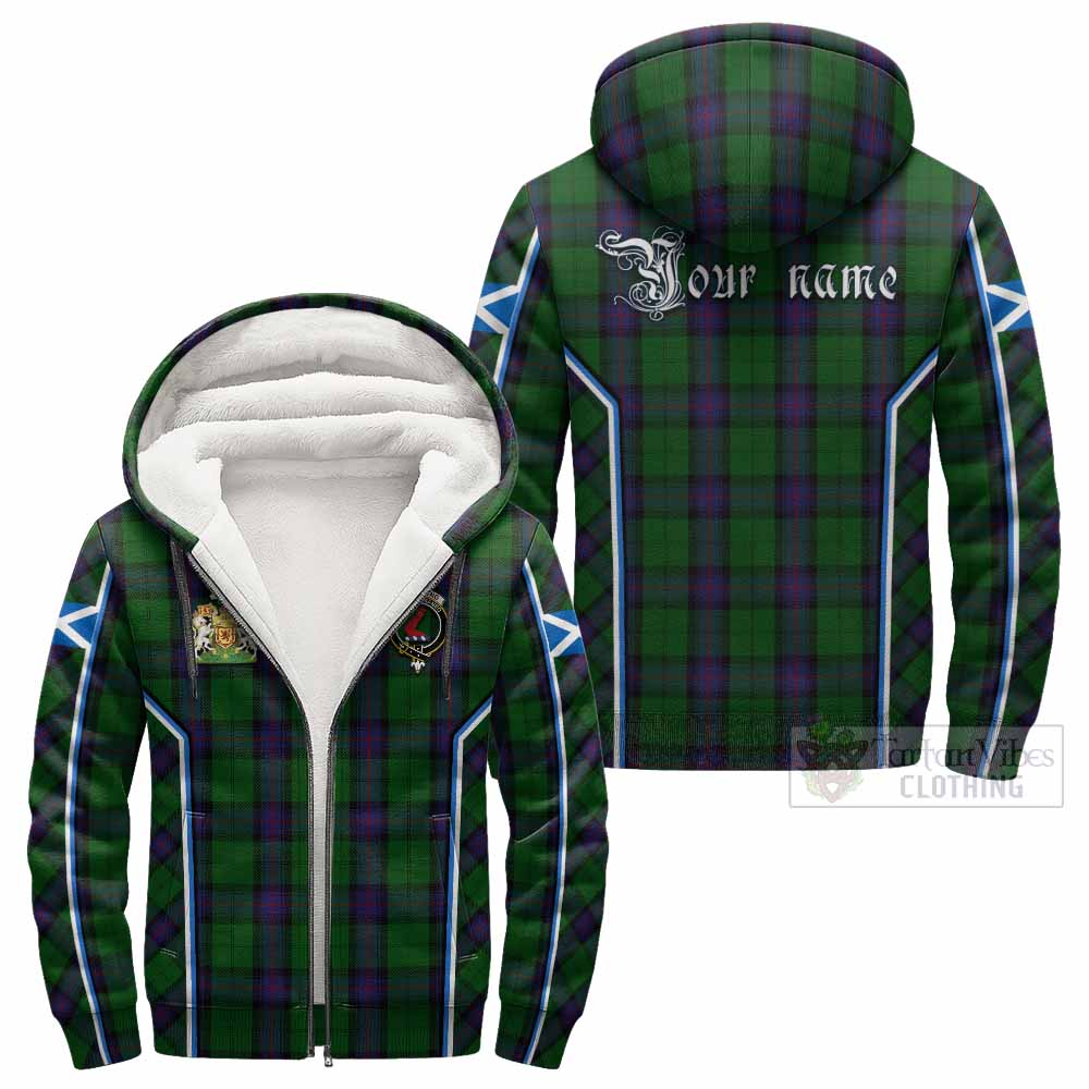 Armstrong Tartan Crest Sherpa Hoodie Scotland Coat of Arm Flag Style - Tartan Vibes Clothing