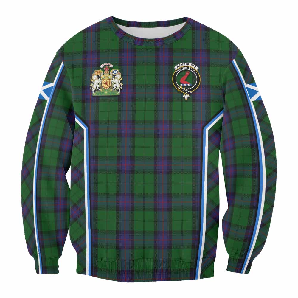 Armstrong Tartan Crest Sweatshirt Scotland Coat of Arm Flag Style - Tartan Vibes Clothing