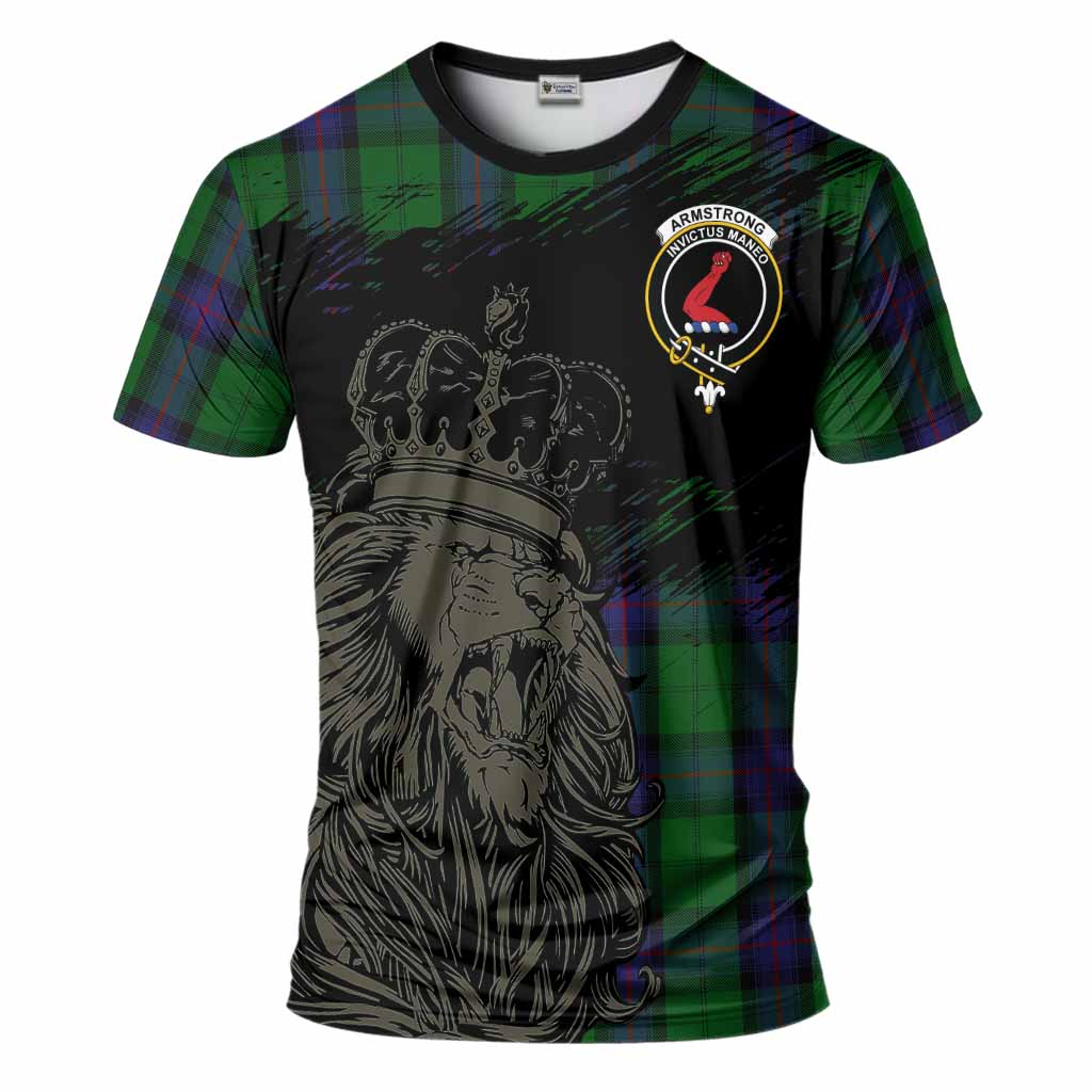 Armstrong Tartan Crest T-Shirt Crowned Lion Heritage Style