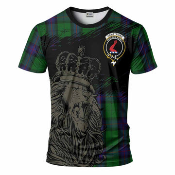 Armstrong Tartan Crest T-Shirt Crowned Lion Heritage Style