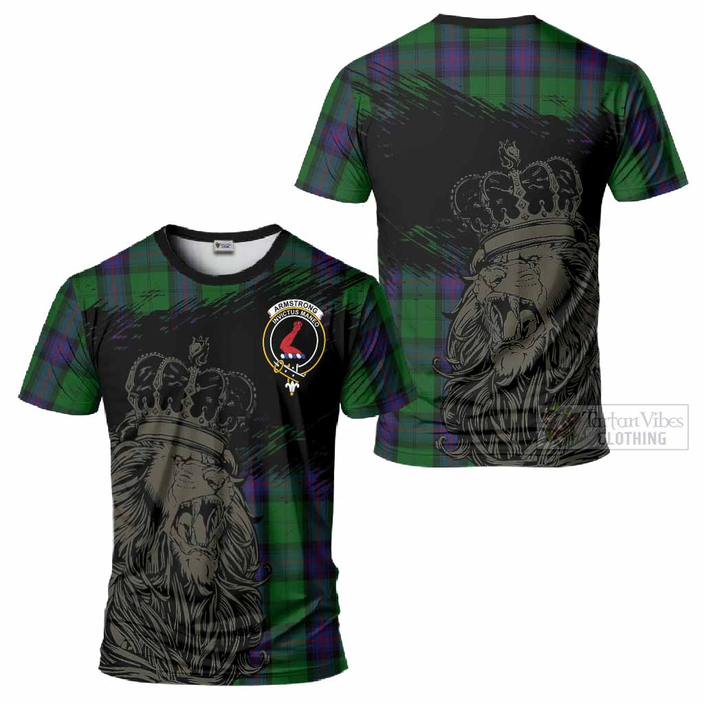 Armstrong Tartan Crest T-Shirt Crowned Lion Heritage Style
