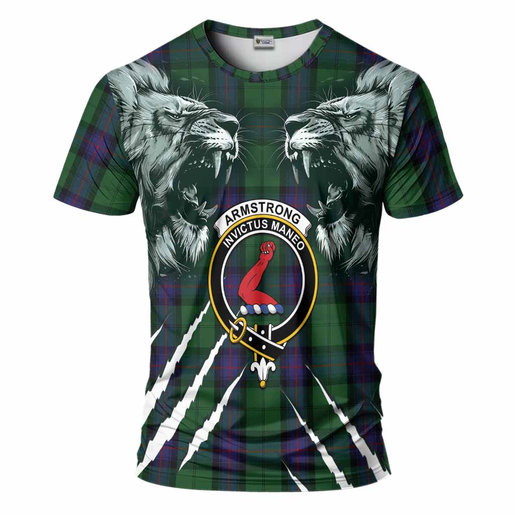 Armstrong Tartan Crest T-Shirt Ferocious Lion Style