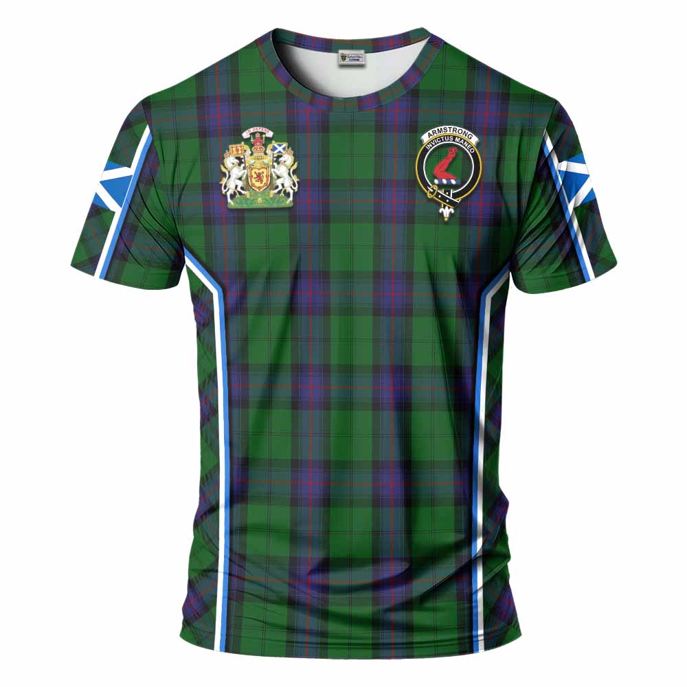 Armstrong Tartan Crest T-shirt Scotland Coat of Arm Flag Style - Tartan Vibes Clothing