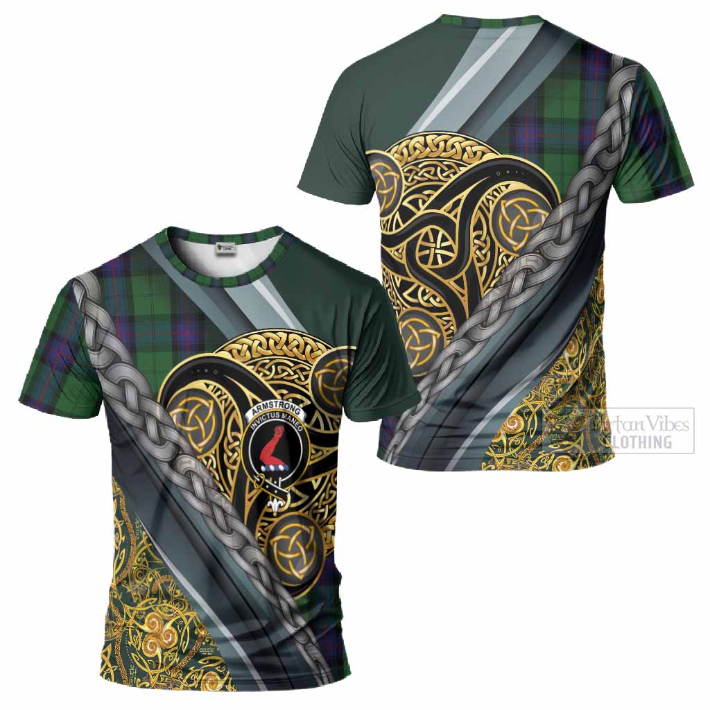 Armstrong Tartan Crest T-Shirt Scottish Triskele Celtic