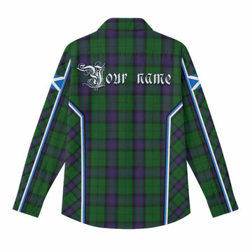Armstrong Tartan Crest Women Casual Shirt Scotland Coat of Arm Flag Style