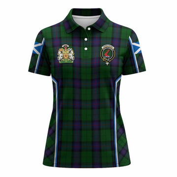 Armstrong Tartan Crest Women's Polo Shirt Scotland Coat of Arm Flag Style