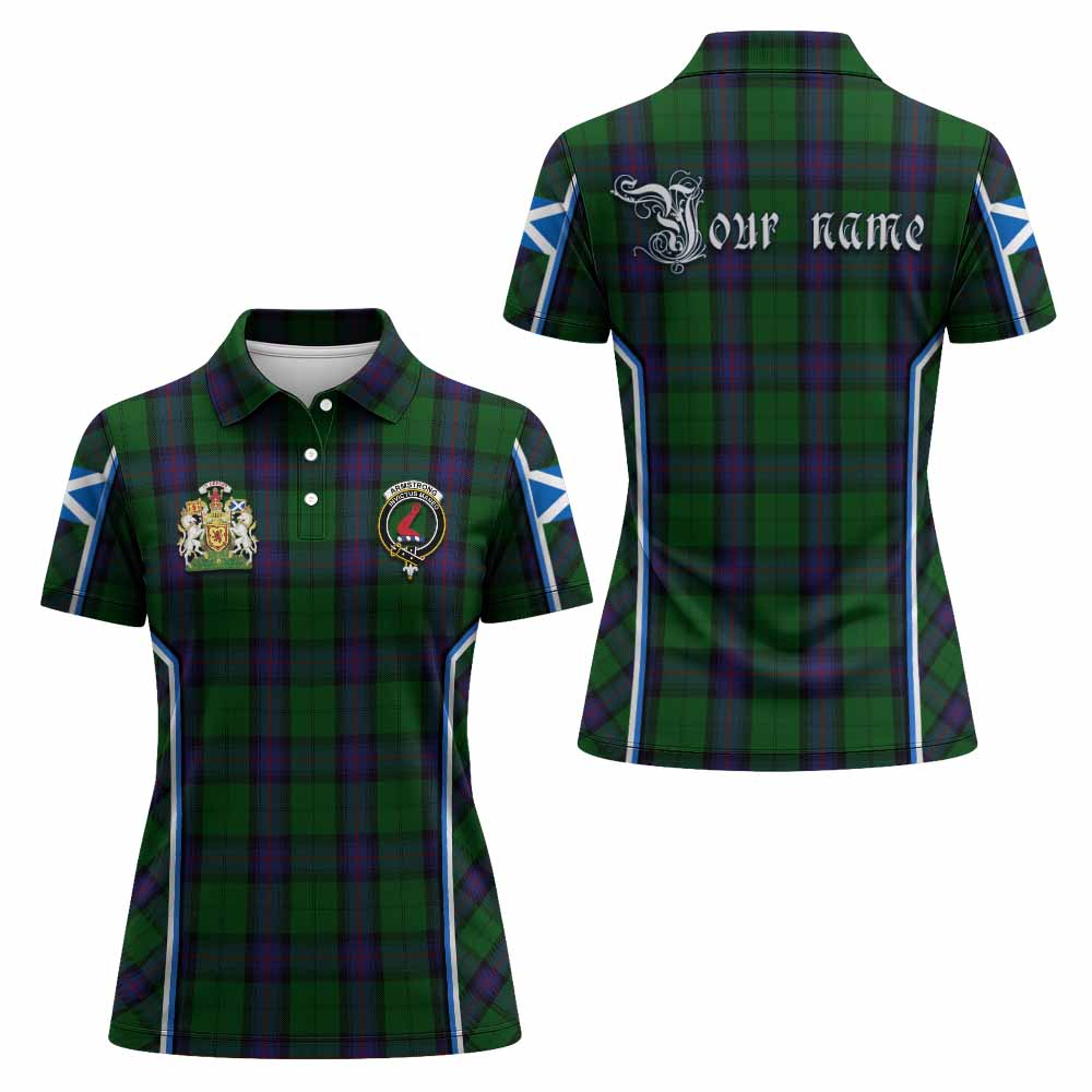 Armstrong Tartan Crest Women's Polo Shirt Scotland Coat of Arm Flag Style - Tartan Vibes Clothing