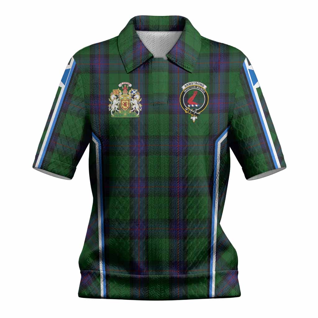 Armstrong Tartan Crest Women’s Polo Sweater Top Scotland Coat of Arm Flag Style