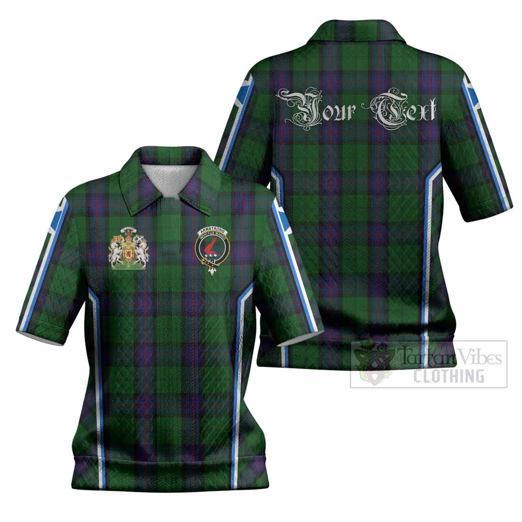 Armstrong Tartan Crest Women’s Polo Sweater Top Scotland Coat of Arm Flag Style