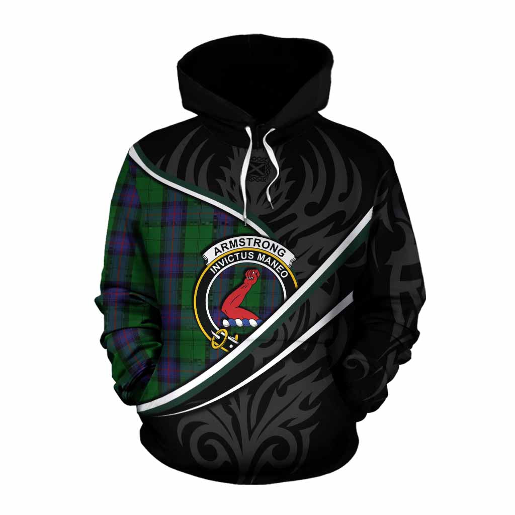 Armstrong Tartan Family Crest Cotton Hoodie Celtic Scottish Thistle Floral - Tartan Vibes Clothing
