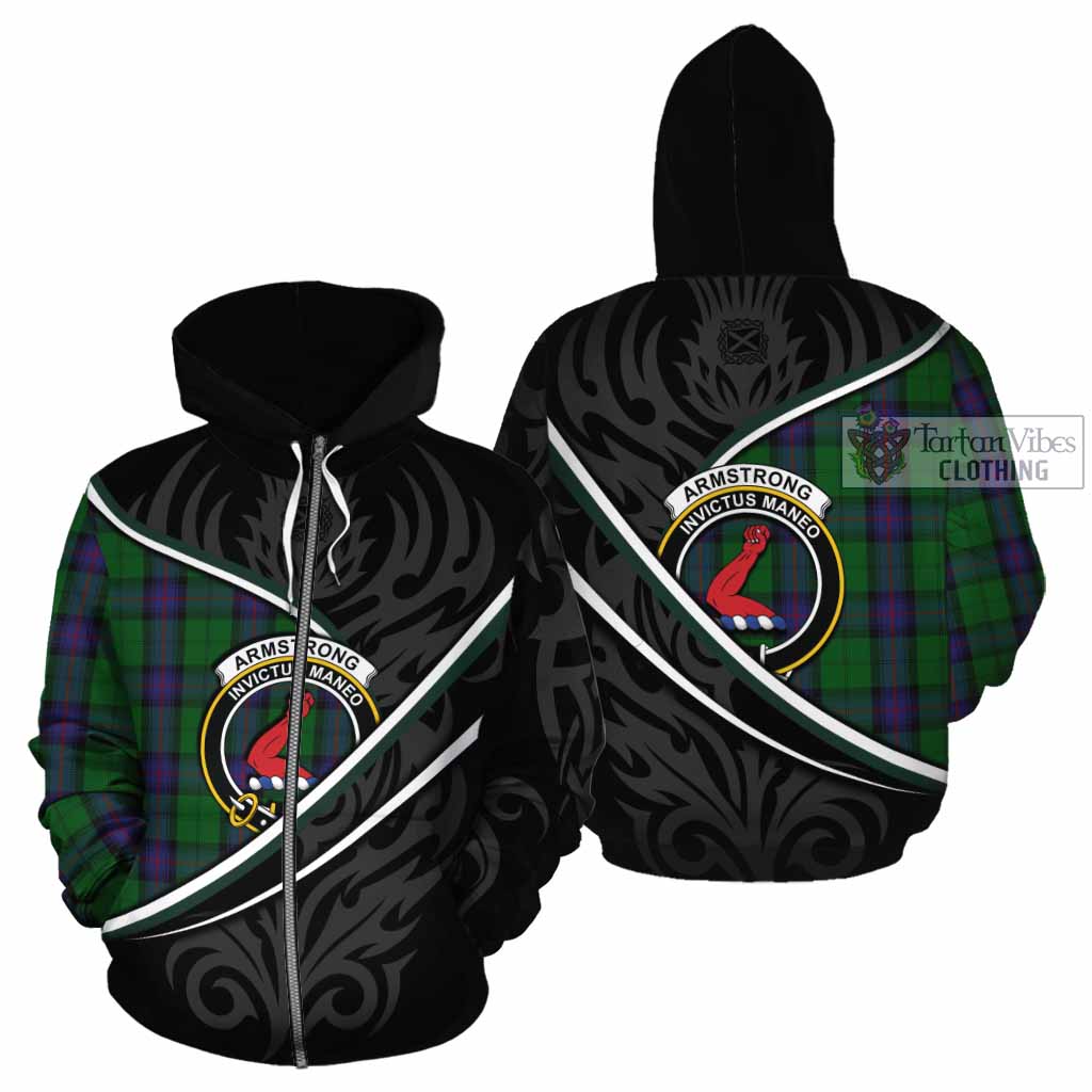 Armstrong Tartan Family Crest Cotton Hoodie Celtic Scottish Thistle Floral - Tartan Vibes Clothing