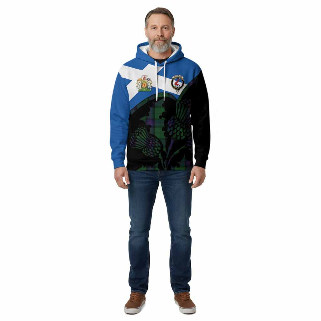 Armstrong Tartan Family Crest Cotton Hoodie Scotland Thistle Floral Flag Style