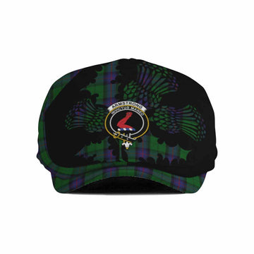 Armstrong Tartan Family Crest Flat Cap, Jeff Cap Scotland Thistle Floral