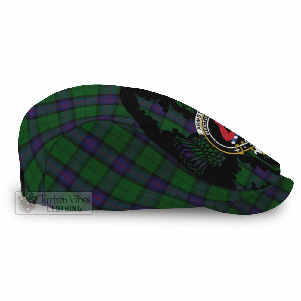 Armstrong Tartan Family Crest Flat Cap, Jeff Cap Scotland Thistle Floral
