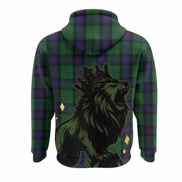 Armstrong Tartan Family Crest Hoodie Crowned Lion Roaring