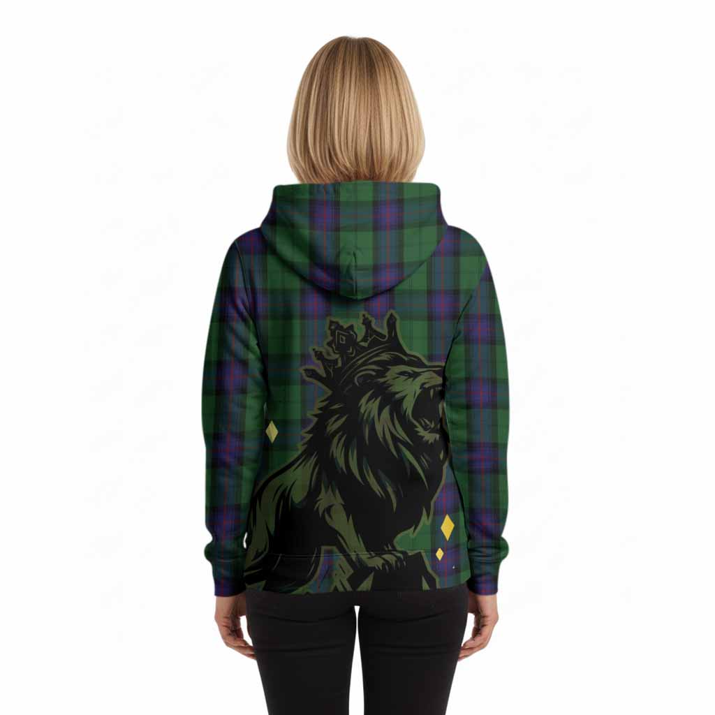 Armstrong Tartan Family Crest Hoodie Crowned Lion Roaring