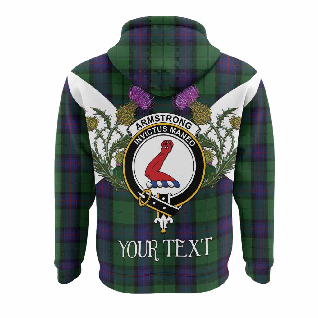 Armstrong Tartan Family Crest Hoodie Scottish Burns Night Thistle Floral