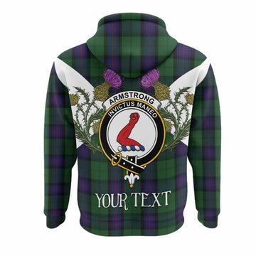 Armstrong Tartan Family Crest Hoodie Scottish Burns Night Thistle Floral