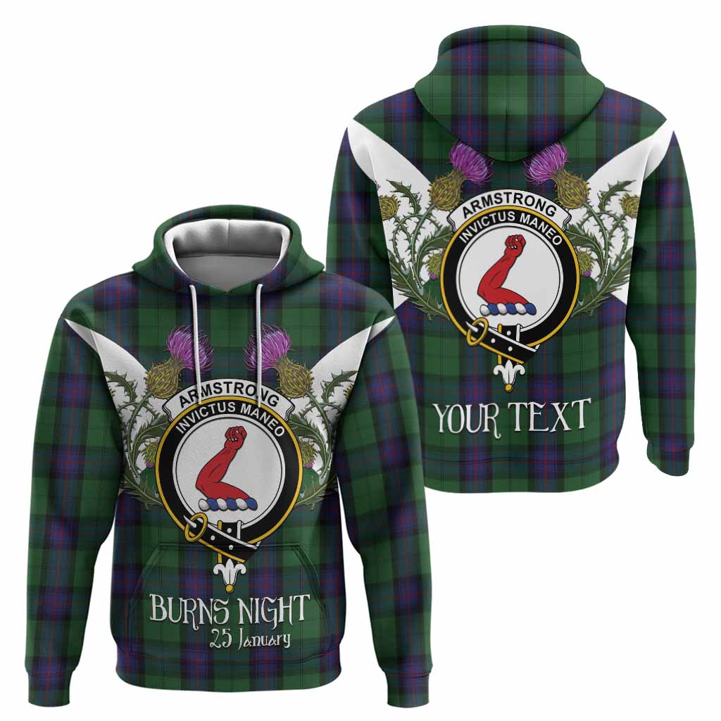 Armstrong Tartan Family Crest Hoodie Scottish Burns Night Thistle Floral