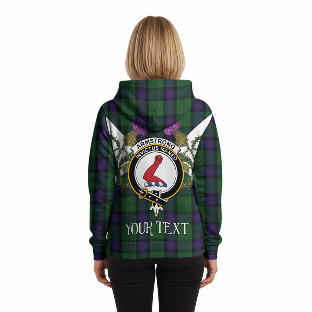 Armstrong Tartan Family Crest Hoodie Scottish Burns Night Thistle Floral