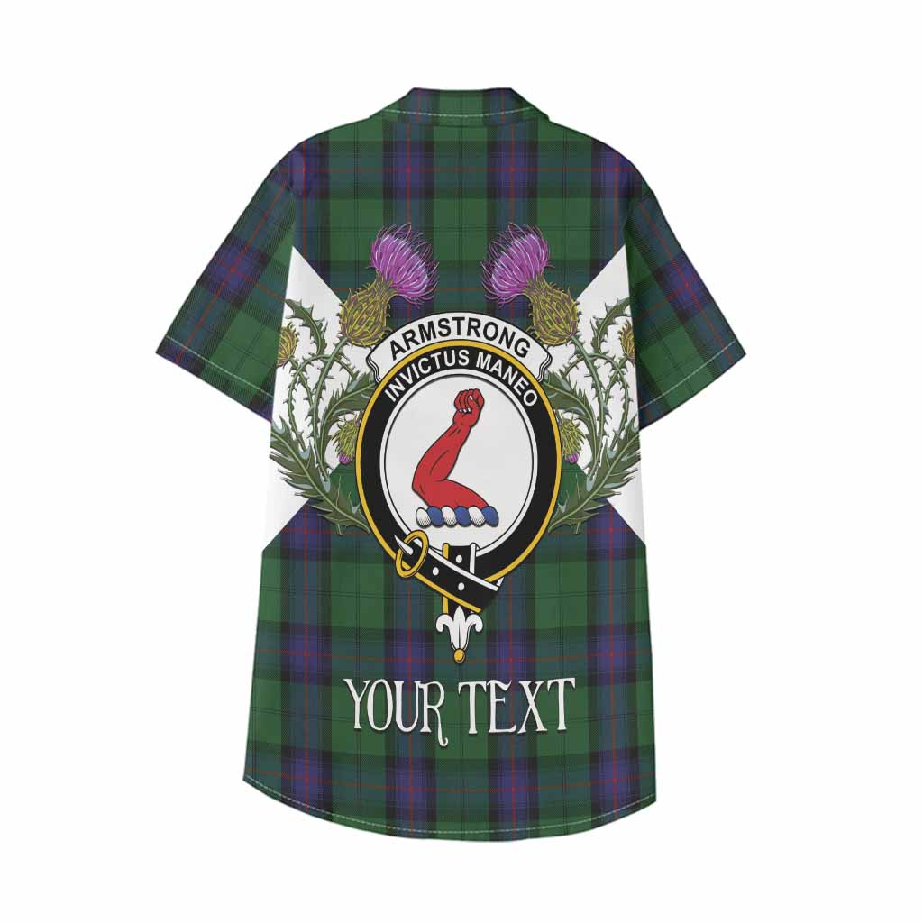 Armstrong Tartan Family Crest Kid Hawaiian Shirt Scottish Burns Night Thistle Floral